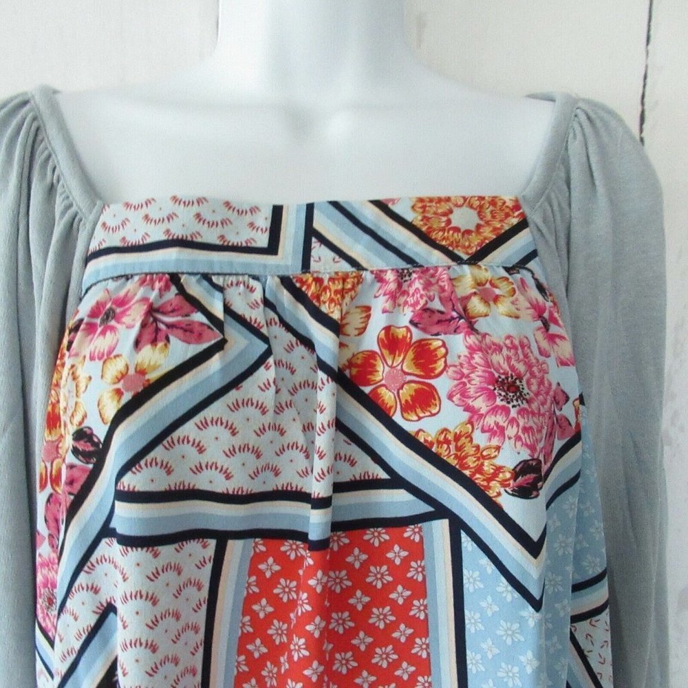 Easel Top Patchwork Mosaic Bubble Sleeve NWT - image 3